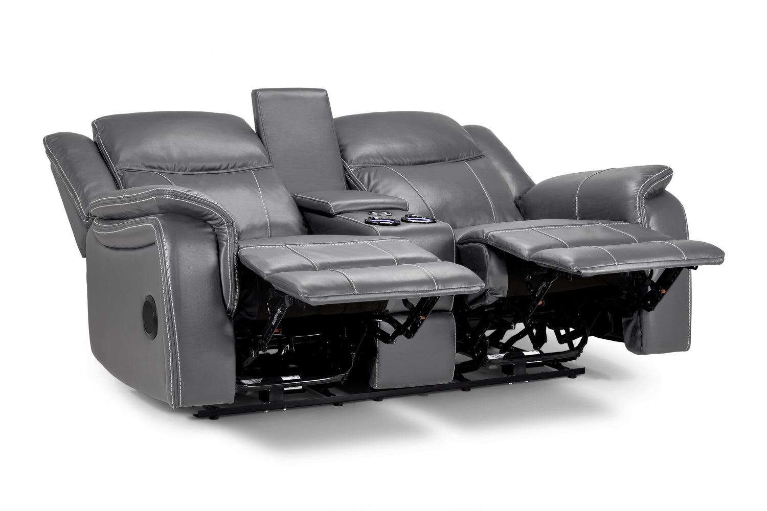 Galaxy Tech Recliner Sofa Grey 2 Seater