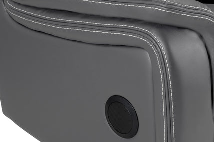 Galaxy Tech Recliner Sofa Grey 2 Seater