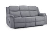 Galaxy Tech Recliner Sofa Grey Fabric 3 Seater