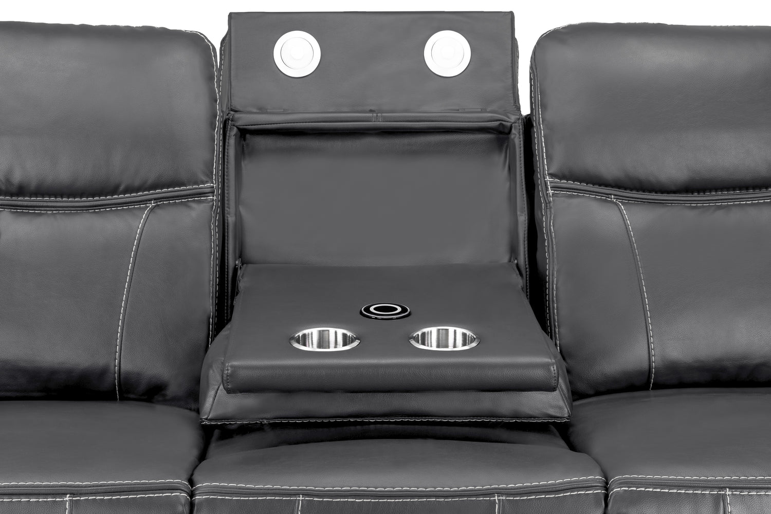 Galaxy Tech Recliner Sofa Grey 3 Seater