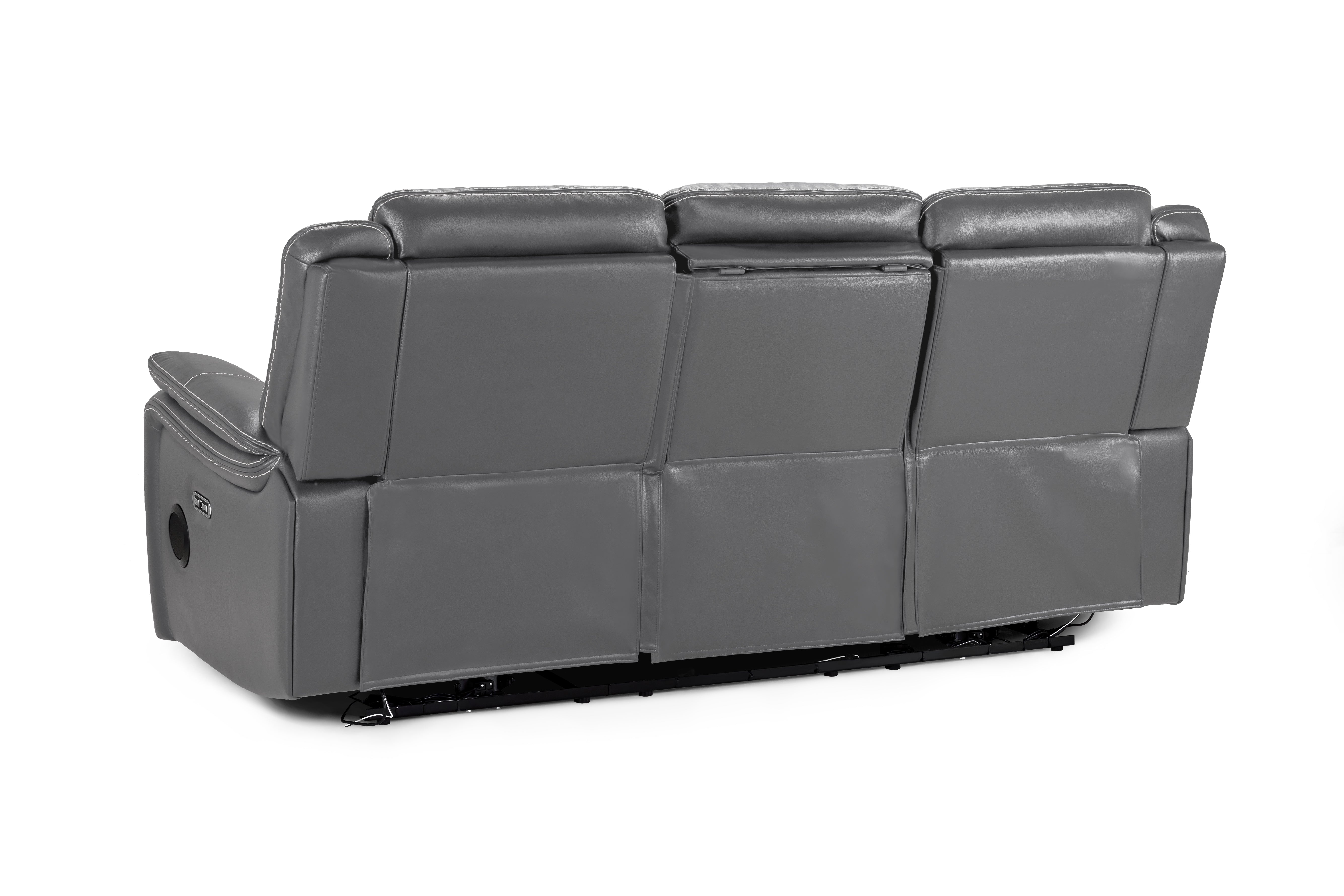 Galaxy Tech Recliner Sofa Grey 3 Seater