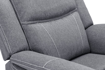 Galaxy Tech Recliner Sofa Grey Fabric Armchair