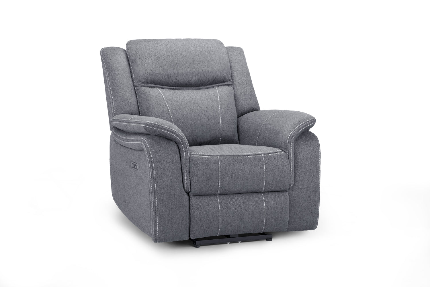 Galaxy Tech Recliner Sofa Grey Fabric Armchair
