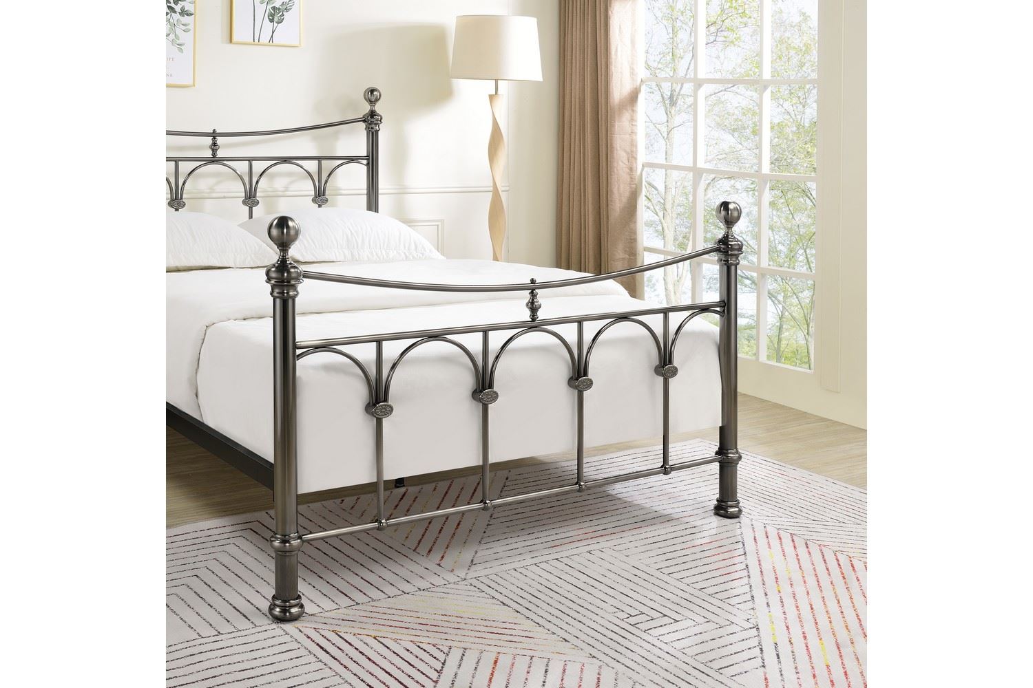 Gamma Bed Frame Double Antique Nickel