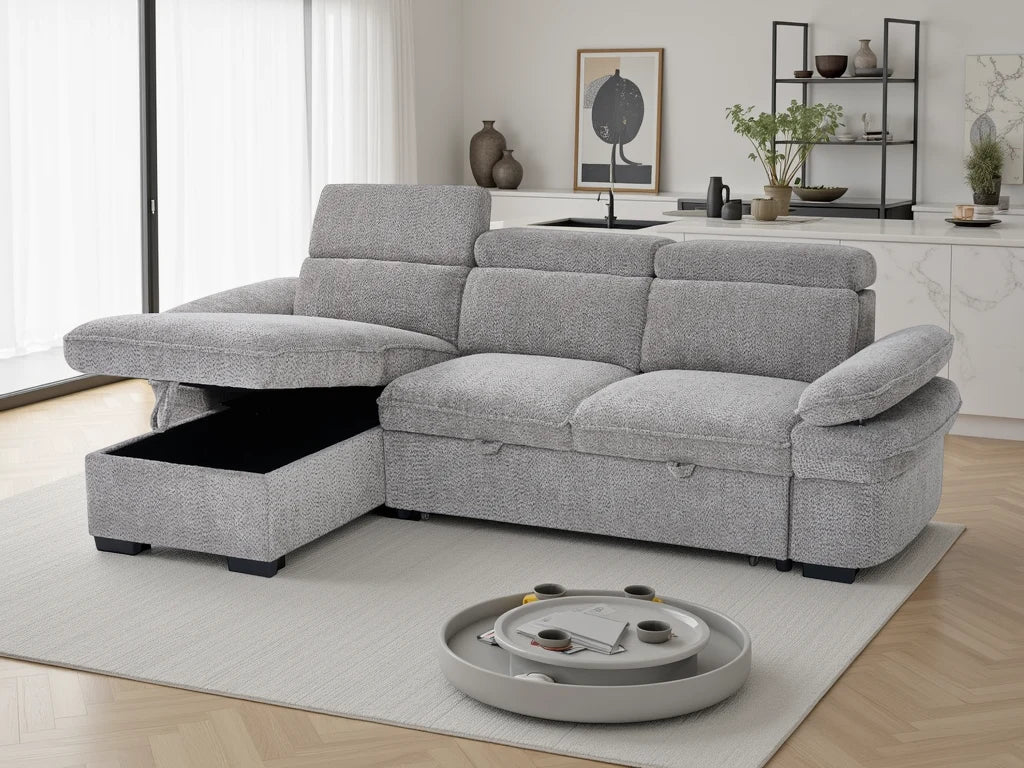 Hudson Sofabed Grey Universal Corner