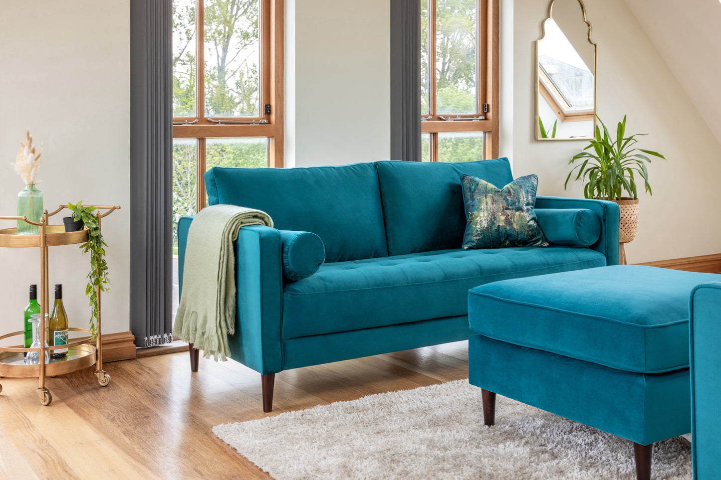 Harper Sofa Plush Teal 3 Seater