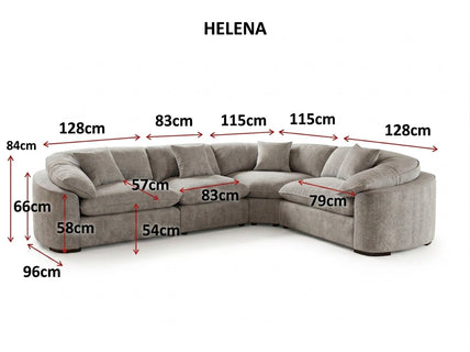 Gardenia Sofa Grey Large Corner