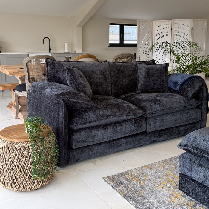 Solaya Sofa Black 3 Seater