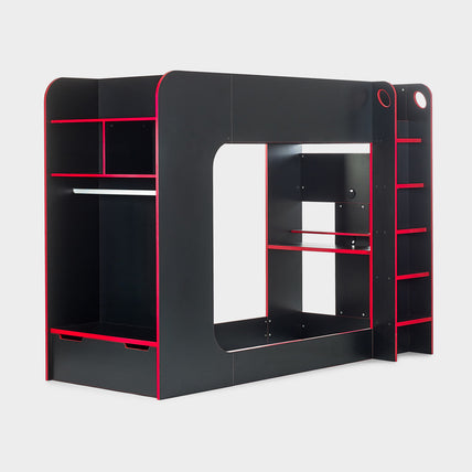 Indigo Gaming Bunk Bed Black & Red