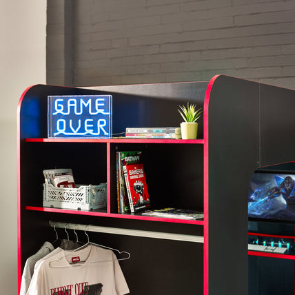 Indigo Gaming Bunk Bed Black & Red