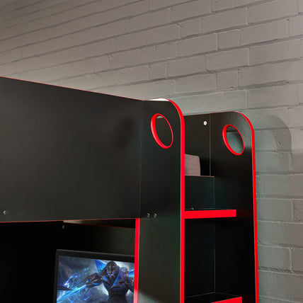 Indigo Gaming Bunk Bed Black & Red