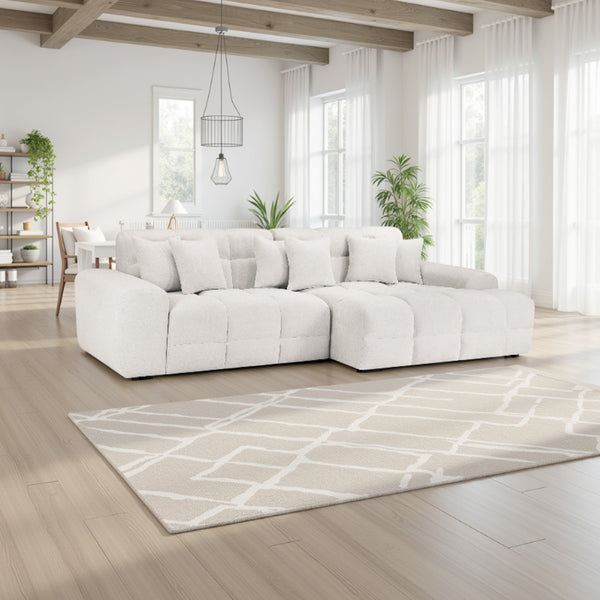 Buffer Couch Surfersホワイト Jacob_Sofa_Beige_Right_Hand_Fa