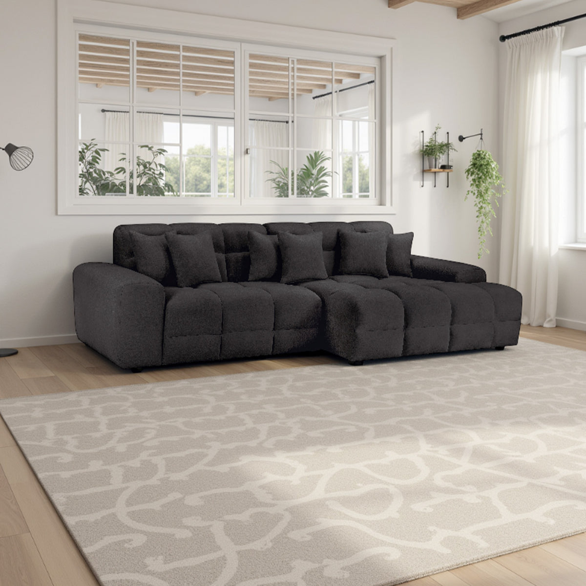 Jacob Sofa Black Right Hand Facing Corner