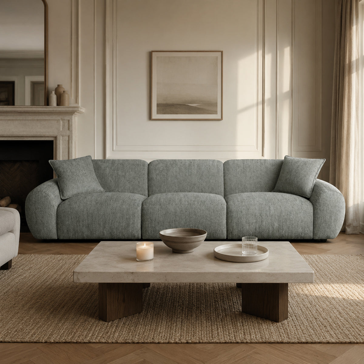 Jasmine Sofa Grey 3 Seater