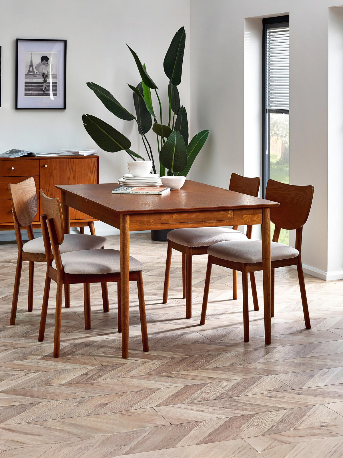 Leif Extending Dining Table With 2 Drawers Ash