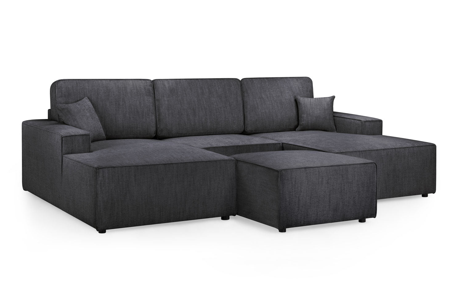 Leo Cinema Sofa Black U Shape Corner