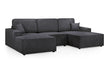 Leo Cinema Sofa Black U Shape Corner