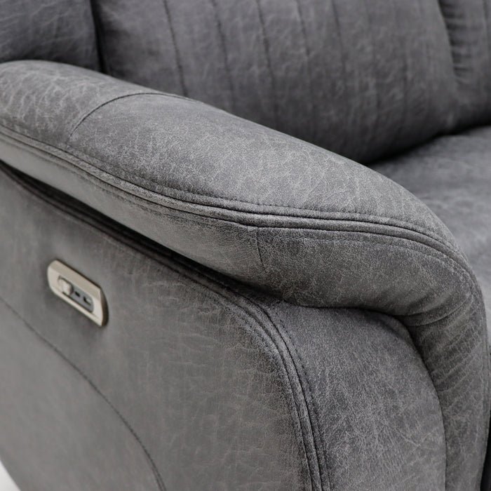 Leon Electric Recliner Sofa Grey 2 Seater