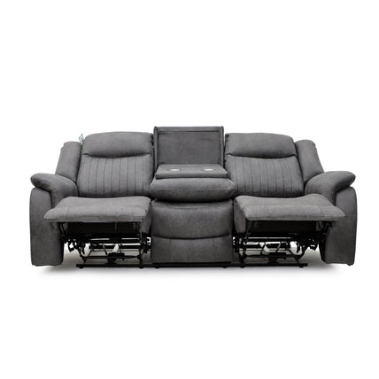 Leon Electric Recliner Sofa Grey 3 Seater