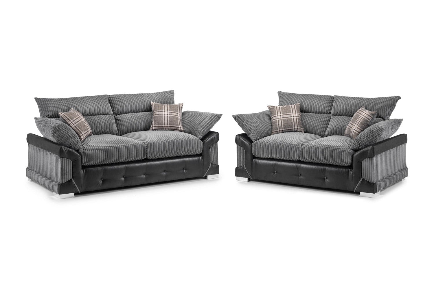 Logan Sofa Black/Grey 3+2 Set