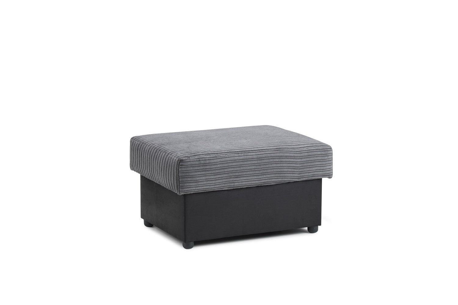 Logan Sofa Black/Grey Footstool