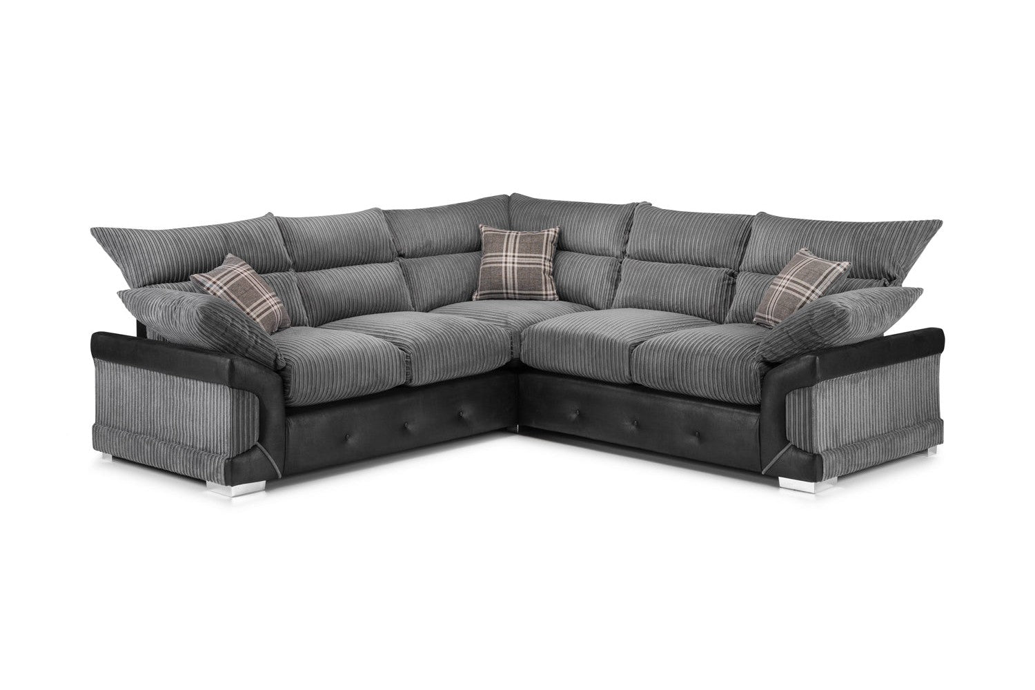 Logan Sofa Black/Grey Large Corner