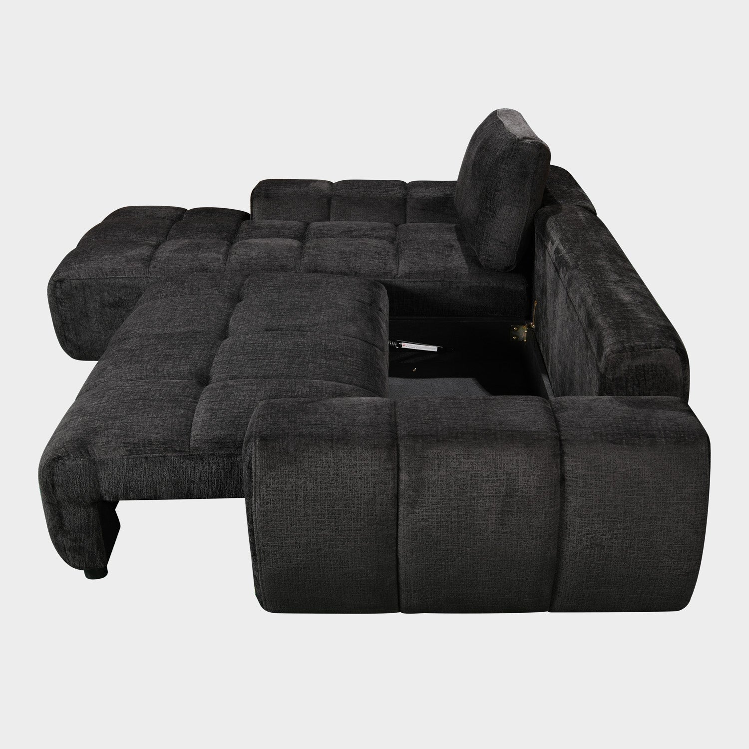 Lora Sofa Bed Black Left Hand Facing Corner