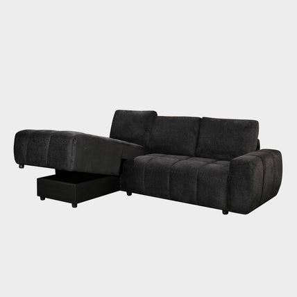 Lora Sofa Bed Black Left Hand Facing Corner