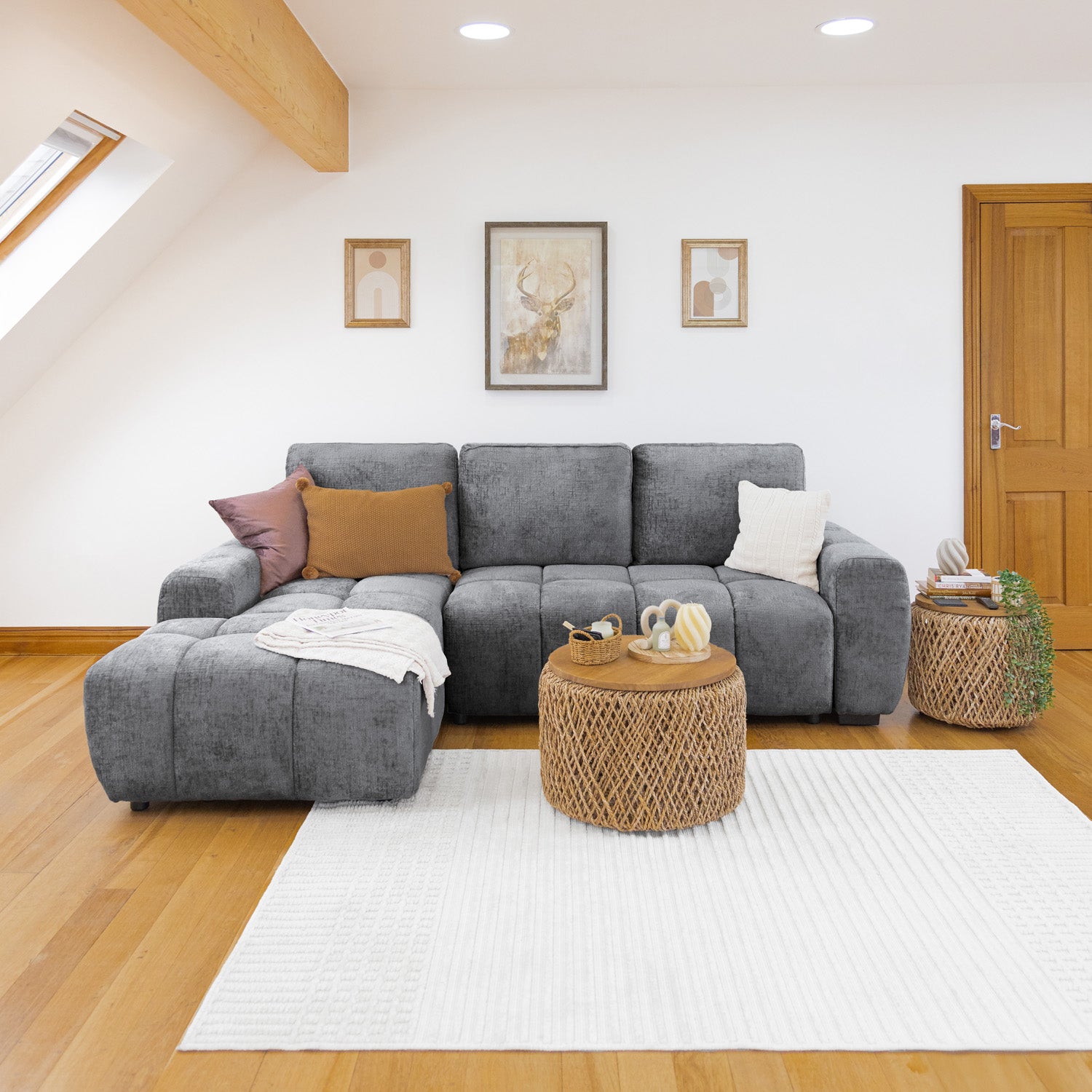 Lora Sofa Bed Graphite Left Hand Facing Corner