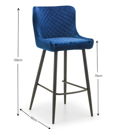 Lumin Bar Stool Blue/Black