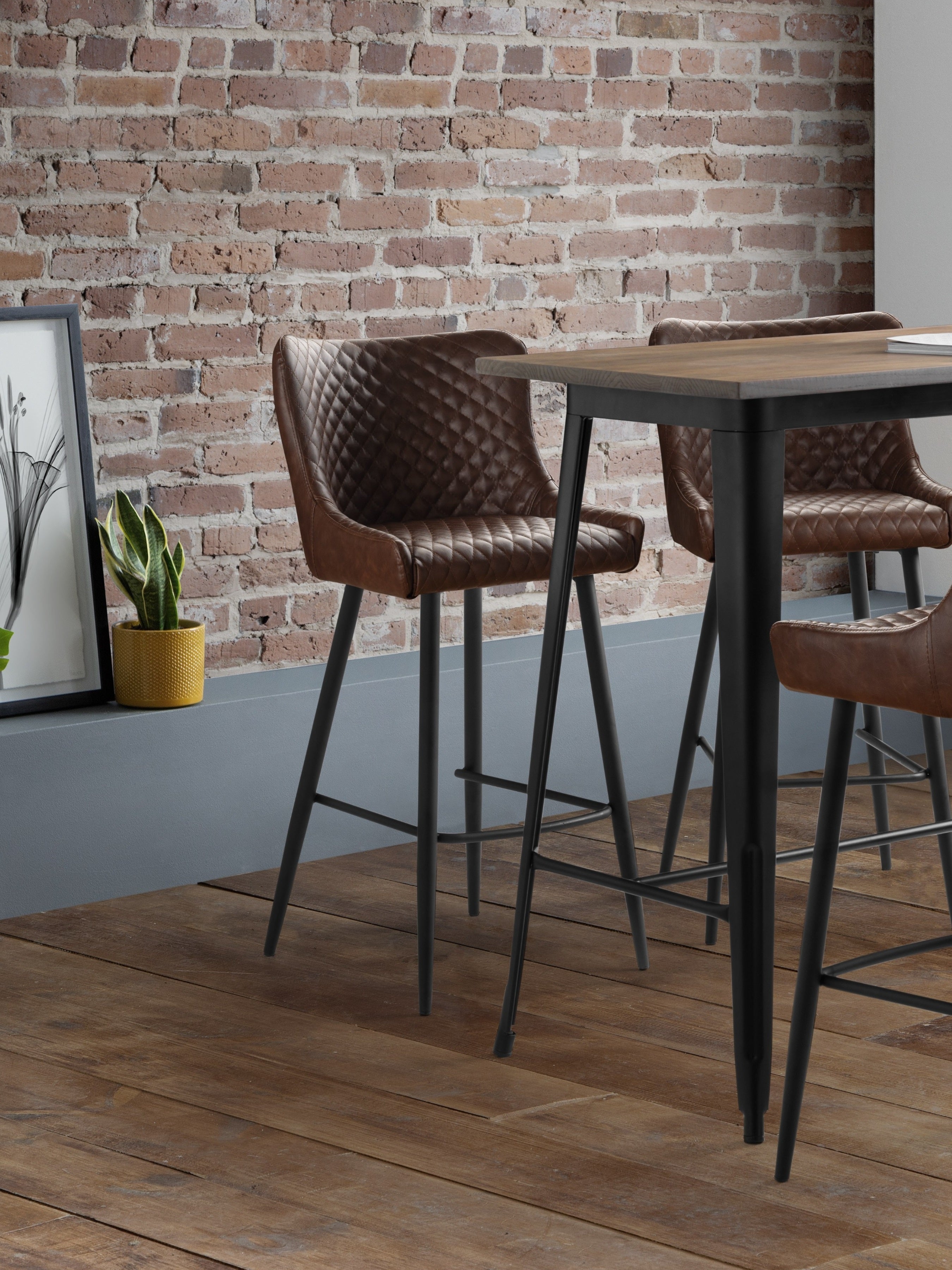 Lumin Bar Stool Grey/Brown