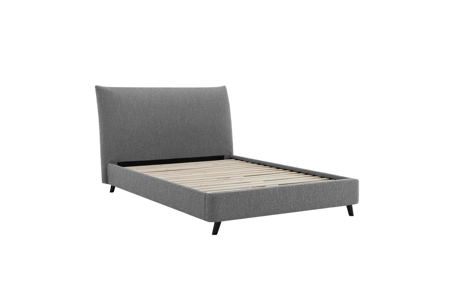 Luna Pillow Bed Frame Double Grey Boucle