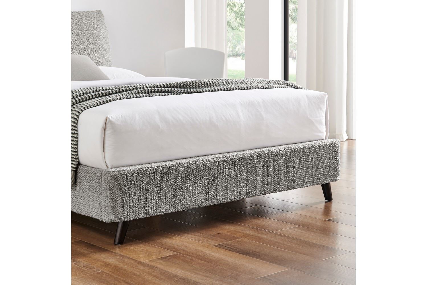 Luna Pillow Bed Frame Double Grey Boucle