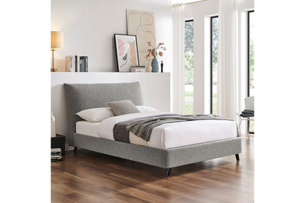 Luna Pillow Bed Frame Double Grey Boucle