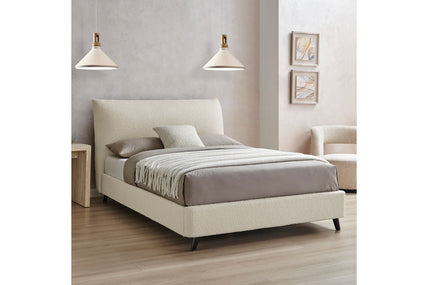 Luna Pillow Bed Frame Double Ivory Boucle