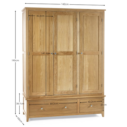 Maeve 3 Door Wardrobe Oak