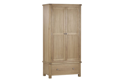 Melissa Wardrobe Limed Oak 2 Door 1 Drawer