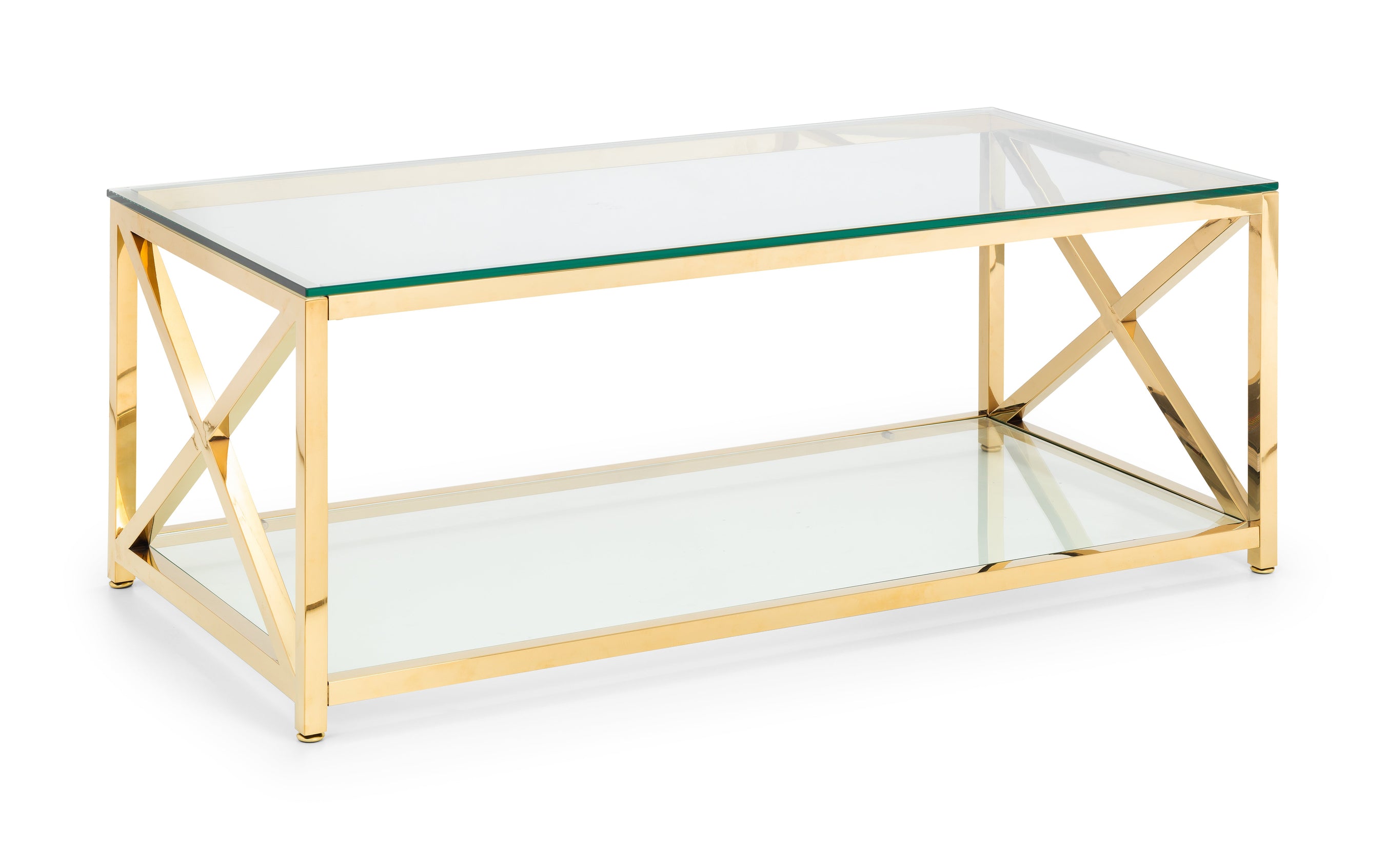 Mesa Coffee Table Glass & Gold
