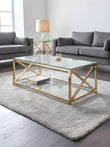 Mesa Coffee Table Glass & Gold
