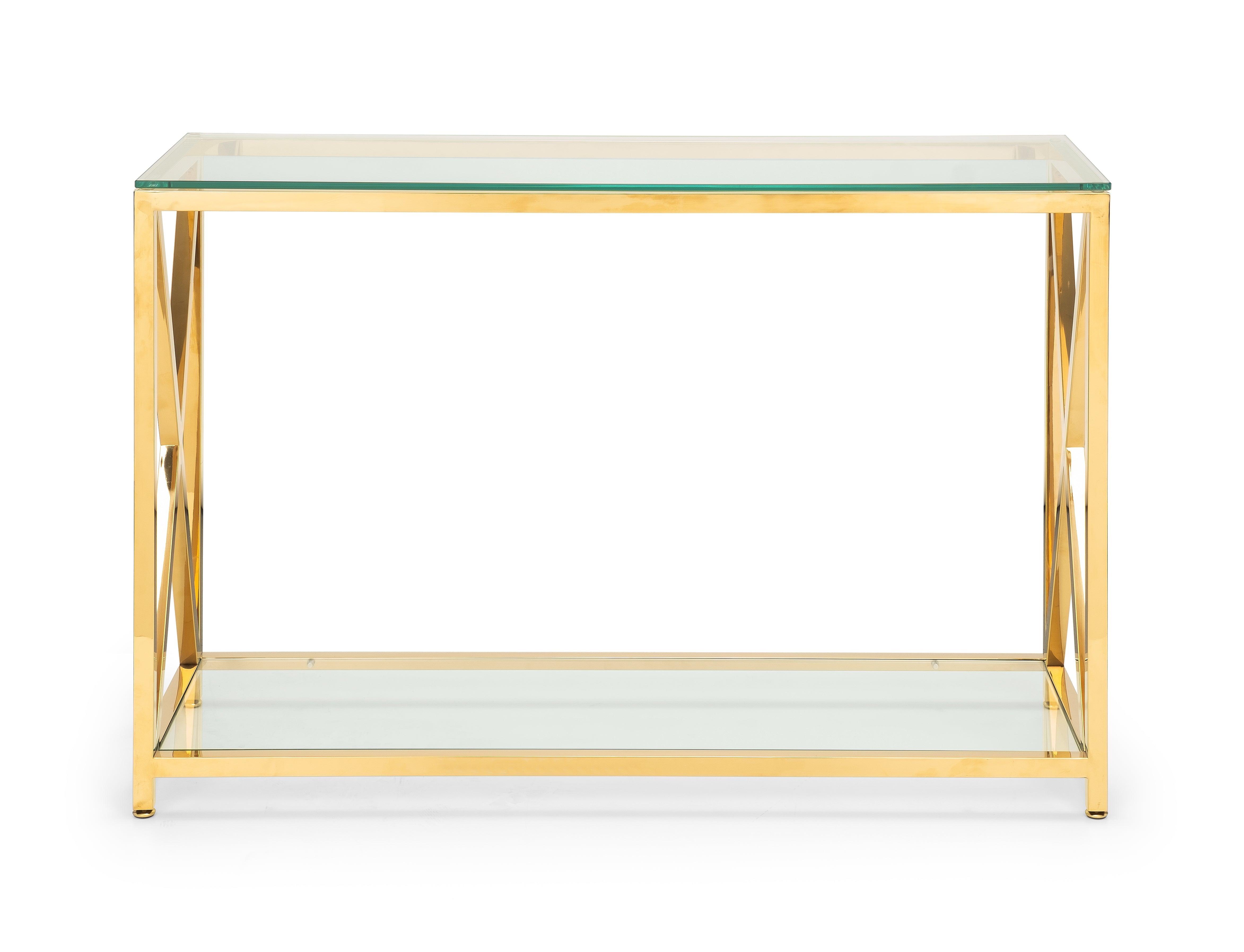 Mesa Console Table Glass & Gold