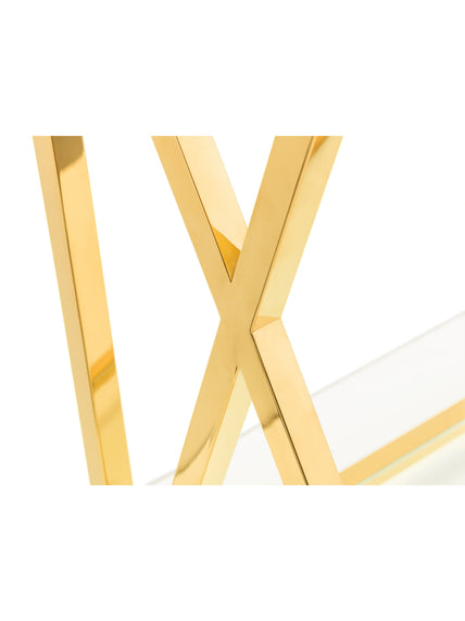 Mesa Console Table Glass & Gold
