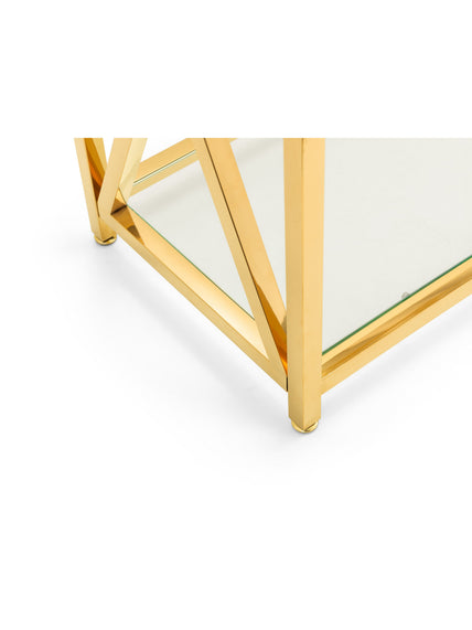 Mesa Console Table Glass & Gold