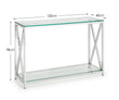 Mesa Console Table Glass & Silver