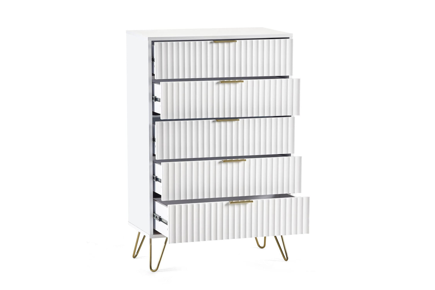 Mira Chest White 5 Drawer