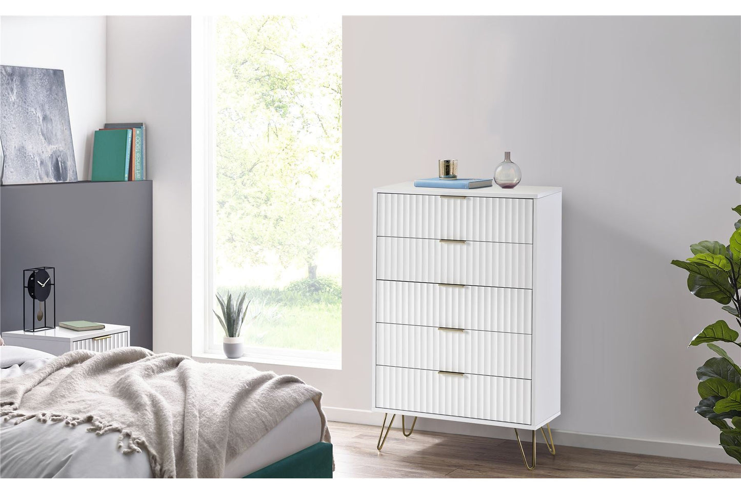 Mira Chest White 5 Drawer