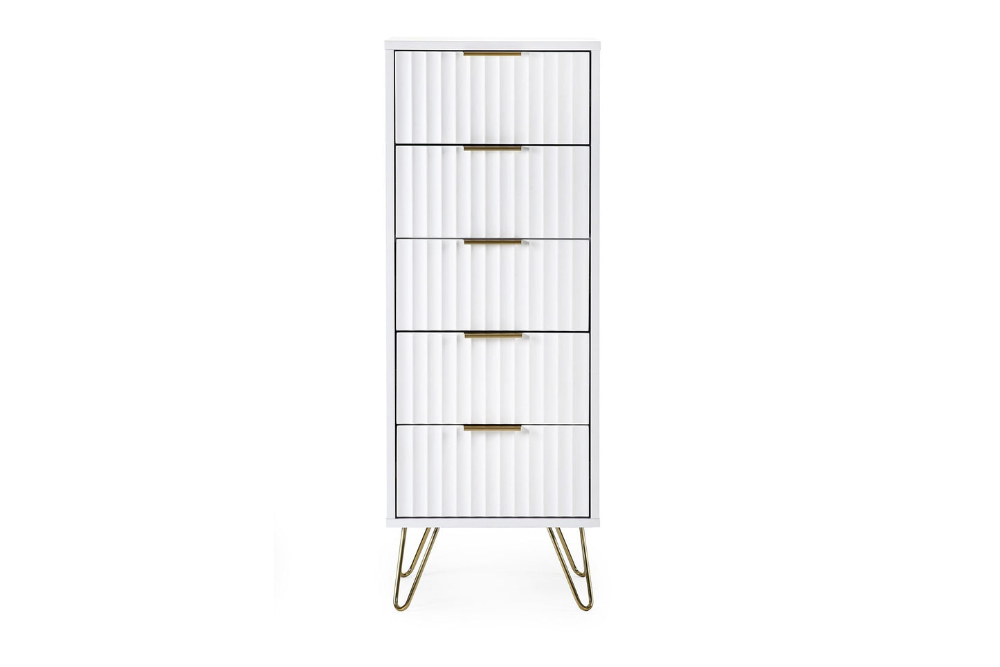 Mira Chest White 5 Drawer Tall