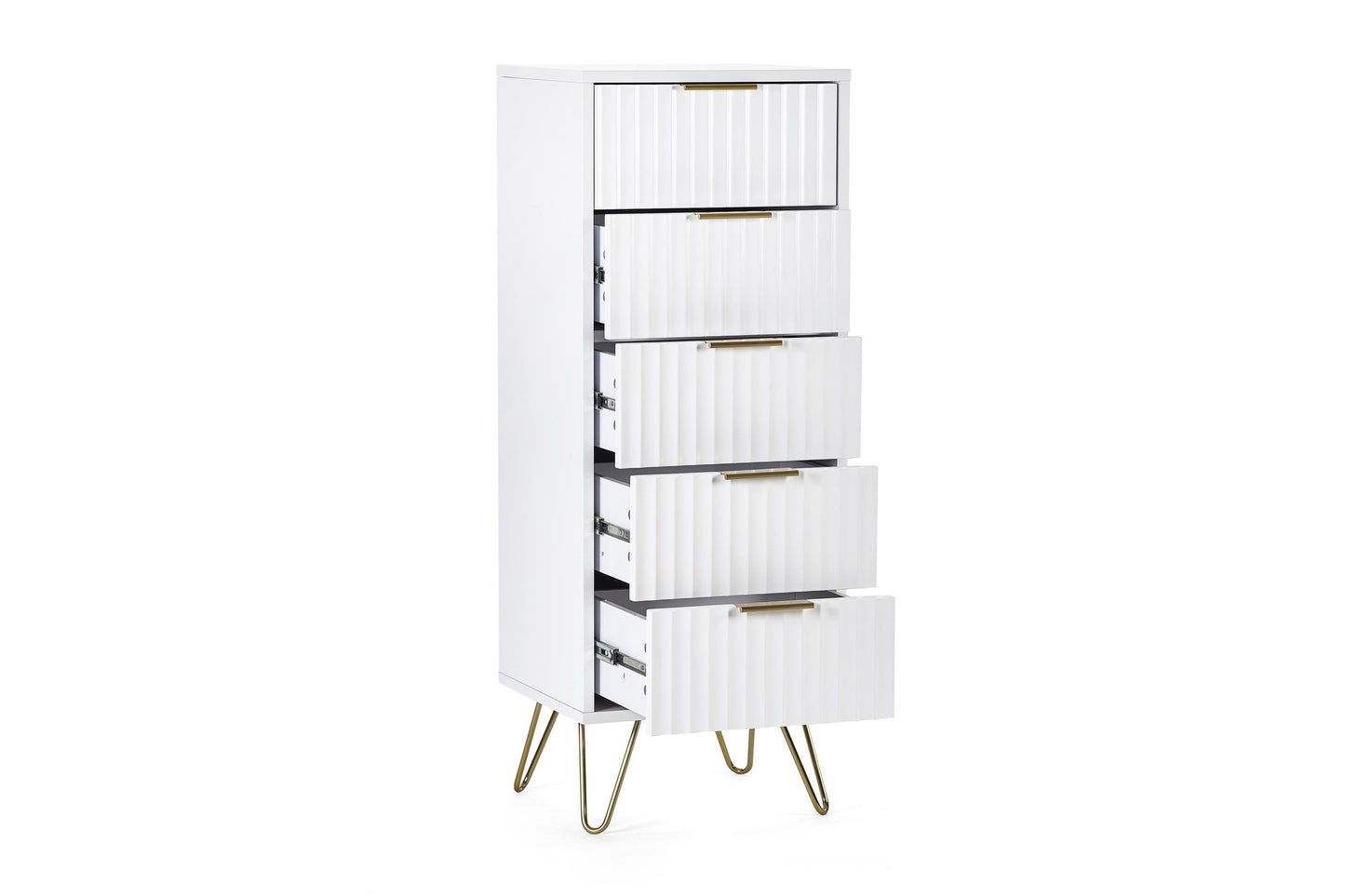 Mira Chest White 5 Drawer Tall