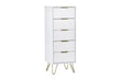 Mira Chest White 5 Drawer Tall