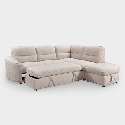 Mirella Sofa Bed Right Hand Facing Corner Beige