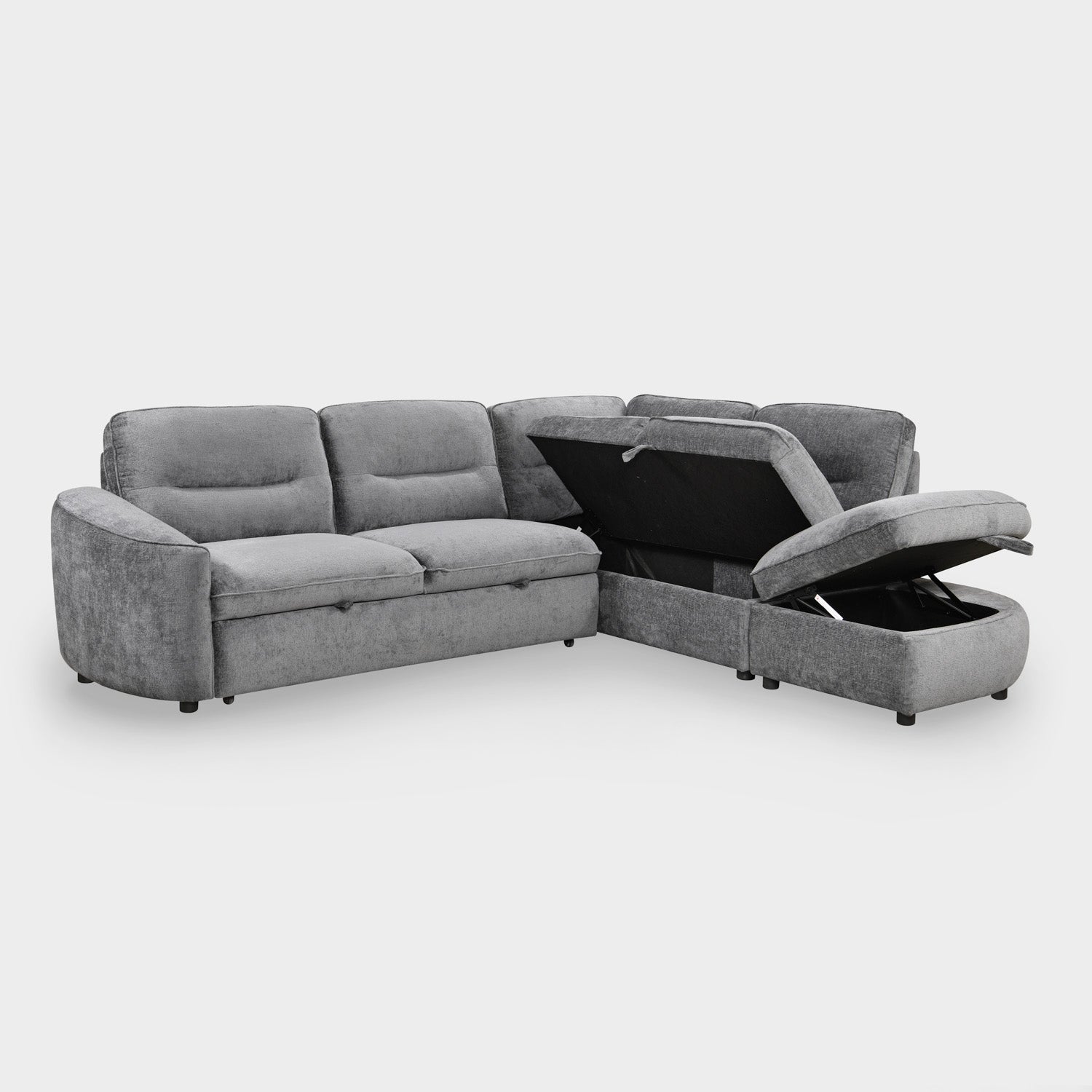 Mirella Sofa Bed Right Hand Facing Corner Dark Grey